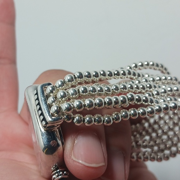 Ecclissi Beaded Stretch Watch 7-1/4" Sterling Silver - Picture 15 of 16